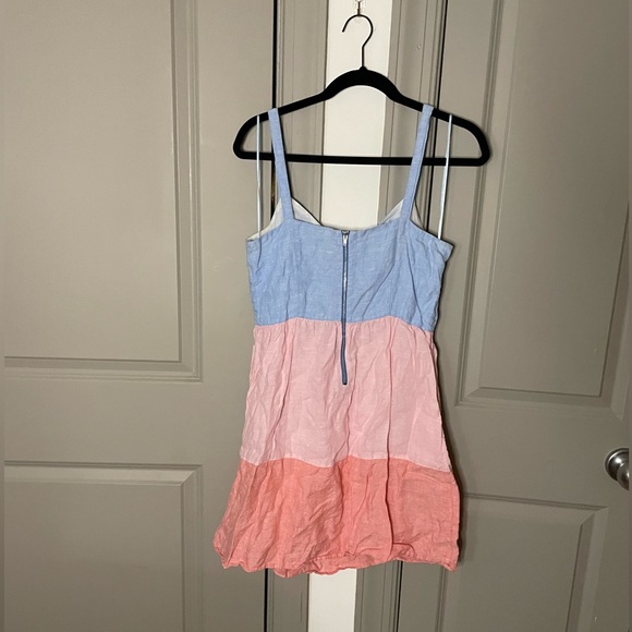 Blue and Pink Linen Dress - Picture 5 of 5